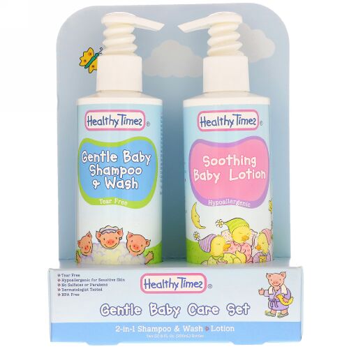 Healthy Times, ジェントルベビーケアセット、2-イン-1シャンプー & ウォッシュ、ローション、2本、各8液量オンス (236 ml) (Discontinued Item)