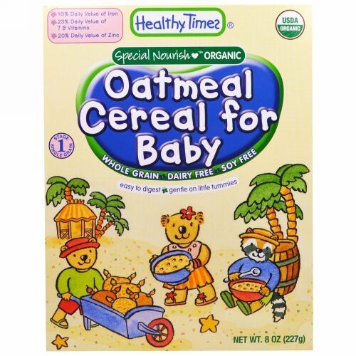 Healthy Times,  ベビー用オーガニックオートミールシリアル、全粒、8 oz (227 g) (Discontinued Item)