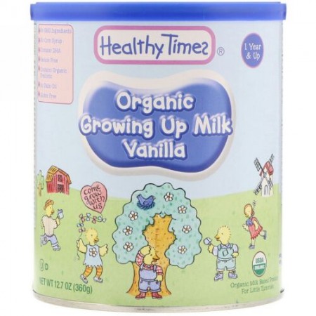 Healthy Times, オーガニック グローイングアップ ミルク、バニラ、1歳から、12.7 oz (360 g) (Discontinued Item)