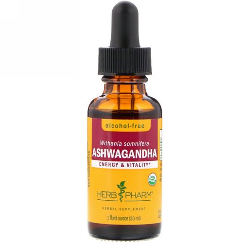 Herb Pharm, アシュワガンダ、ノンアルコール、1 fl oz (30 ml)