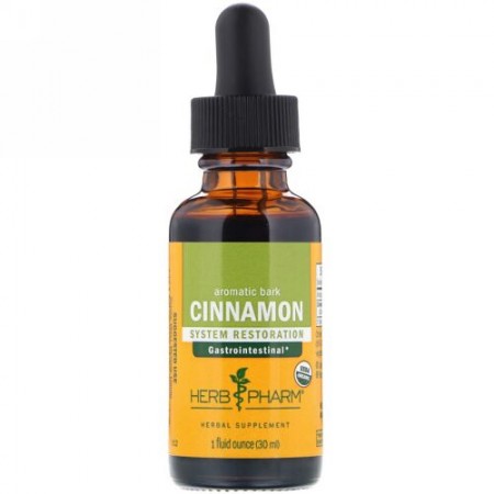 Herb Pharm, シナモン, 芳香性樹皮, 1液量オンス（30 ml） (Discontinued Item)