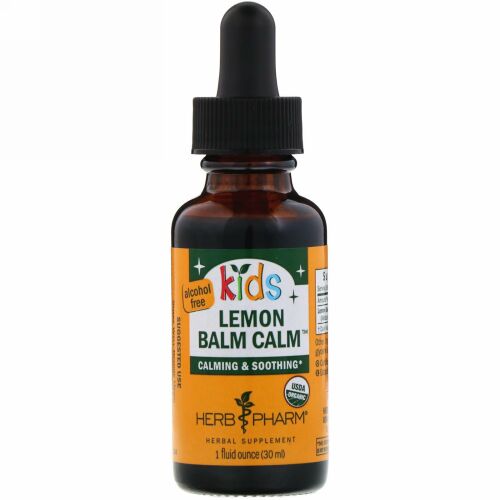 Herb Pharm, キッズ オーガニックレモンバーム カーム、 アルコール不使用、 1 fl oz (30 ml)