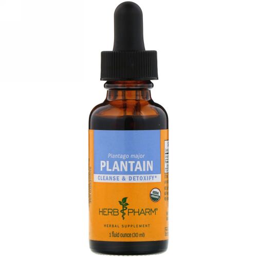 Herb Pharm, オオバコ（Plantain）, 新鮮な葉, 1液量オンス（30 ml）