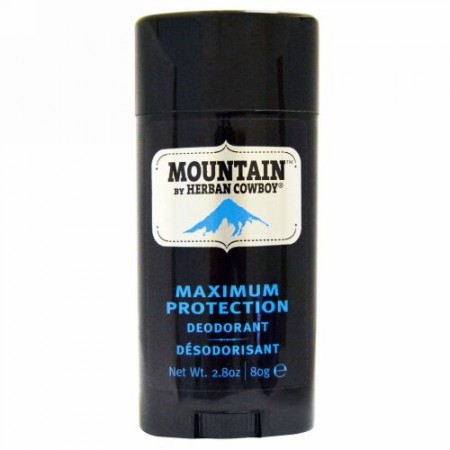 Herban Cowboy, マキシマムプロテクションデオドラント、マウンテン、 2.8 oz (80 g) (Discontinued Item)