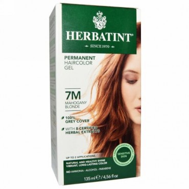Herbatint, パーマネント・ヘアカラー・ジェル、7M マホガニーブロンズ、4.56 fl oz (135 ml) (Discontinued Item)