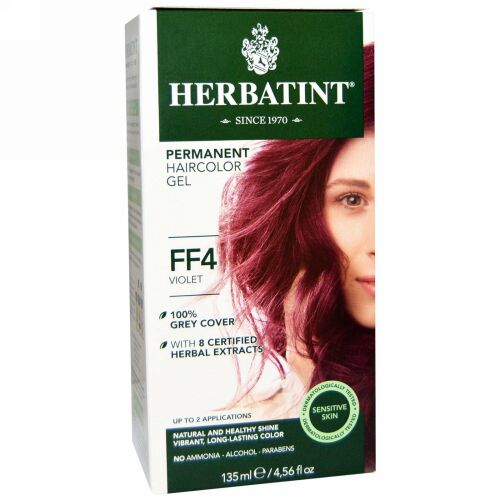Herbatint, パーマネント ヘアカラー ジェル、FF 4、バイオレット、4.56 fl oz (135 ml) (Discontinued Item)