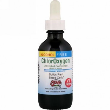 Herbs Etc., ChlorOxygen、濃縮クロロフィル、アルコールフリー、ミントフレーバー、2液量オンス (59 ml)