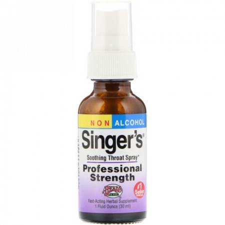 Herbs Etc., Singer's喉緩和スプレー、ノンアルコール、1液量オンス (30 ml)