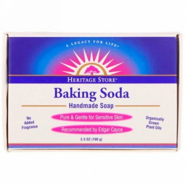 Heritage Store, ベーキングソーダ ハンドメイド ソープ、3.5 oz (100 g)