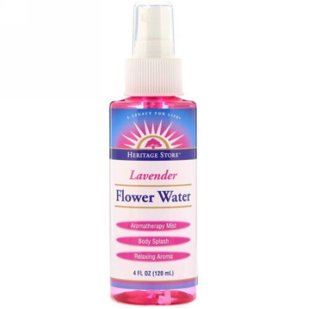 Heritage Store, フラワー ウォーター、アロマテラピー ミスト、ラベンダー、4 oz (120 ml) (Discontinued Item)