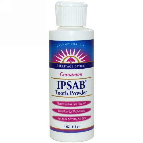 Heritage Store, IPSAB™ 歯磨きパウダー、シナモン味、4オンス(113 g) (Discontinued Item)