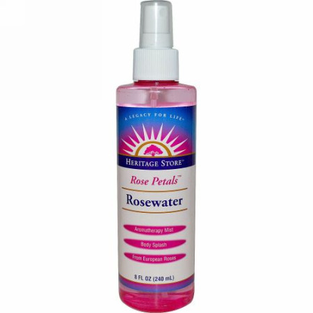 Heritage Store, ローズウォーター、アトマイザーミストスプレー、バラの花びら、240 ml