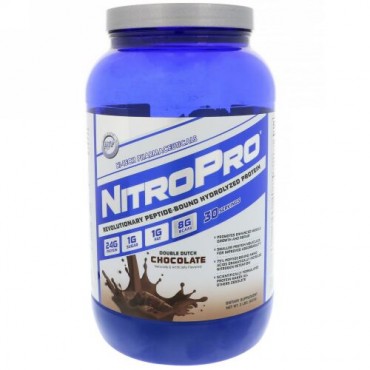 Hi Tech Pharmaceuticals, ニトロプロ、加水分解プロテイン、ダブルダッチチョコレート、2 lbs (907 g) (Discontinued Item)