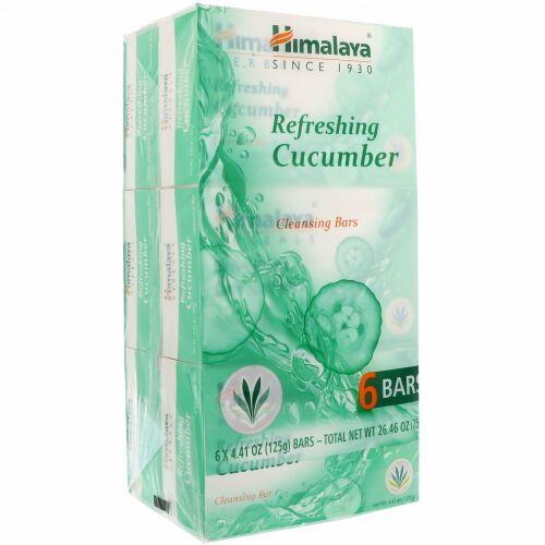 Himalaya, キューカンバーリフレッシングクレンジングバー、6個 、各4.41 oz (125 g) (Discontinued Item)