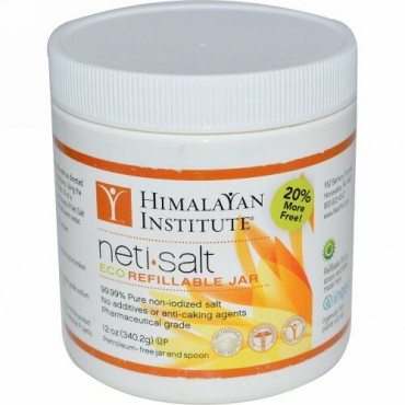Himalayan Institute, Neti•Salt, エコ詰め替え可能容器, 12 oz (340.2 g)