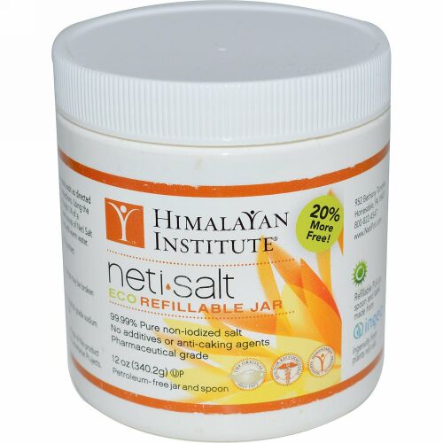 Himalayan Institute, Neti•Salt, エコ詰め替え可能容器, 12 oz (340.2 g)
