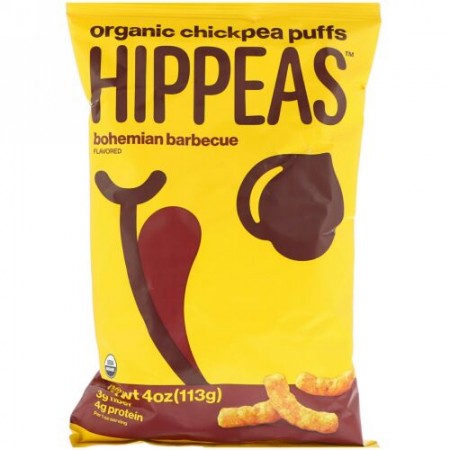 Hippeas, オーガニック チックピー パフ、ボヘミアン バーベキュー味、4 oz (113 g) (Discontinued Item)