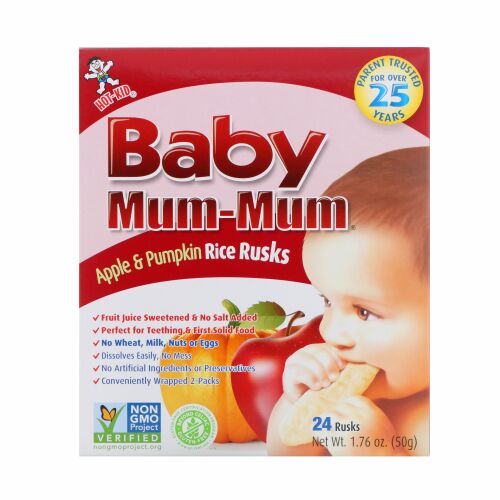 Hot Kid, Baby Mum-Mum（ベビーマムマム）、アップル＆パンプキンライスラスク、24枚、50g（1.76オンス）