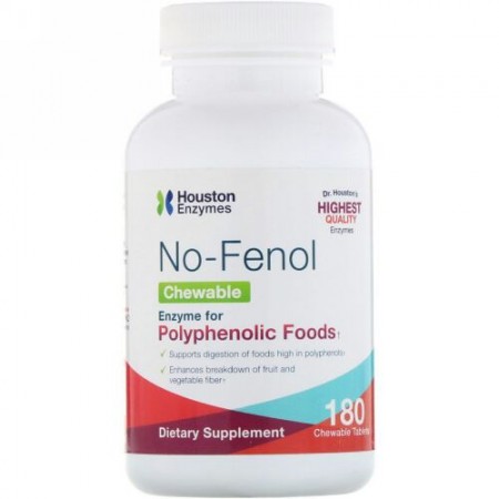 Houston Enzymes, No-Fenol, 180 Chewable Tablets (Discontinued Item)
