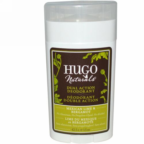 Hugo Naturals, デュラル・アクション・デオドラント、メキシカン・ライム & ベルガモット、1.5オンス (42.5 g) (Discontinued Item)