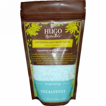 Hugo Naturals, 発泡性バスソルト、ユーカリ、14オンス（397g） (Discontinued Item)