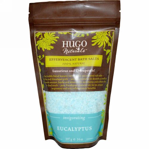 Hugo Naturals, 発泡性バスソルト、ユーカリ、14オンス（397g） (Discontinued Item)
