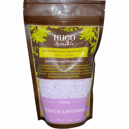 Hugo Naturals, エファーブセントバスソルト、 フレンチラベンダー、 14 oz (397 g) (Discontinued Item)