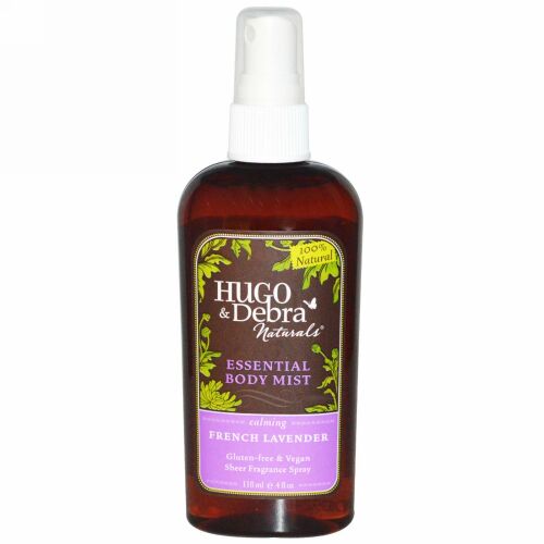 Hugo Naturals, エッセンシャルボディミスト、フレンチラベンダー、4 fl oz (118 ml) (Discontinued Item)