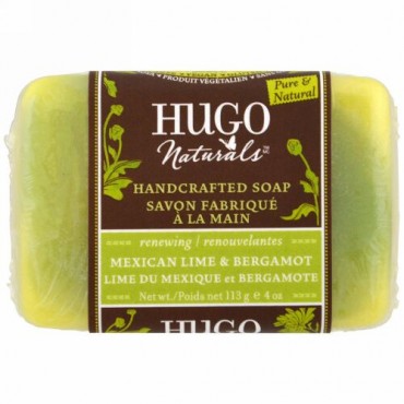 Hugo Naturals, 手作り石けん、 メキシカン ライム & ベルガモット、 4 oz (113 g) (Discontinued Item)