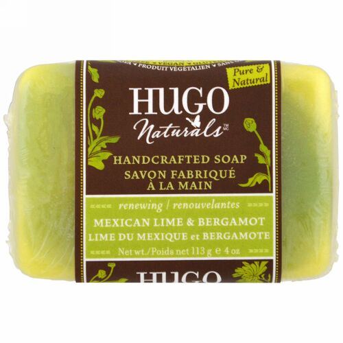 Hugo Naturals, 手作り石けん、 メキシカン ライム & ベルガモット、 4 oz (113 g) (Discontinued Item)