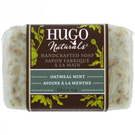 Hugo Naturals, ハンドクラフテッドソープ、オートミール ミント、4 oz (113 g) (Discontinued Item)