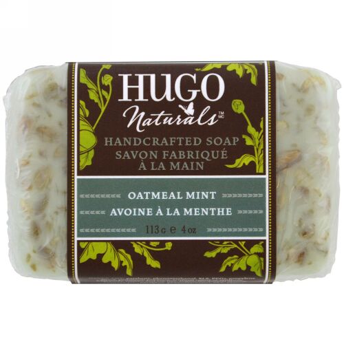 Hugo Naturals, ハンドクラフテッドソープ、オートミール ミント、4 oz (113 g) (Discontinued Item)