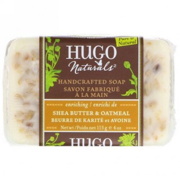 Hugo Naturals, 手作り石けん、 シアバター & オートミール、 4 oz (113 g) (Discontinued Item)