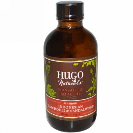 Hugo Naturals, Indonesian Patchouli & Sandalwood Massage & Body Oil, 4 oz (118 ml) (Discontinued Item)