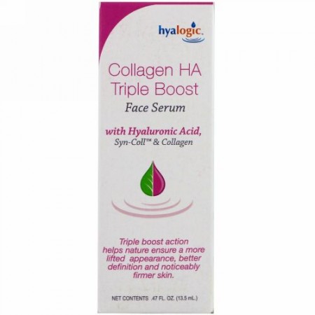 Hyalogic, コラーゲンHAトリプルブーストフェイスセラム　47液体オンス（13.5 ml）