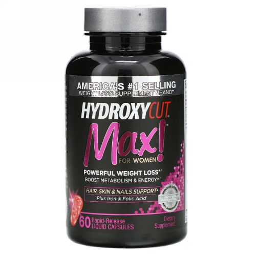 Hydroxycut, Max!（マックス！）女性用、速放性液体カプセル60粒