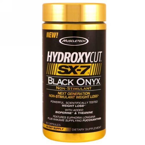 Hydroxycut, SX-7, Black Onyx, Non-Stimulant Weight Loss, 80 Capsules (Discontinued Item)