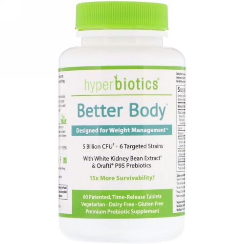 Hyperbiotics, Better Body, Designed for Weight Management, 5 Billion CFU, 60 Time-Release Tablets