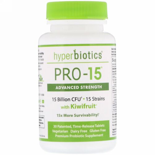 Hyperbiotics, PRO-15、アドバンスドストレングス、150億 CFU、徐放性錠剤30錠