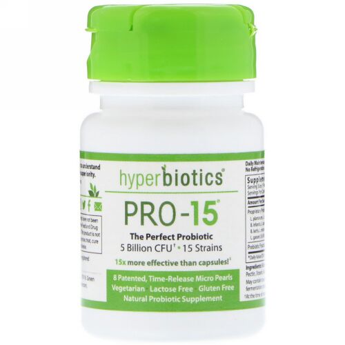 Hyperbiotics, Pro-15、パーフェクトプロバイオティクス、50億 CFU、タブレット8錠 (Discontinued Item)