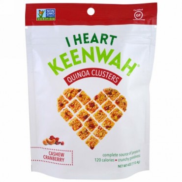 I Heart Keenwah, キヌアクラスター, カシューナッツクランベリー, 4 oz (113.4 g) (Discontinued Item)