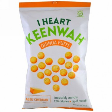 I Heart Keenwah, キヌアパフ, 熟成チェダーチーズ, 3 oz (85 g) (Discontinued Item)