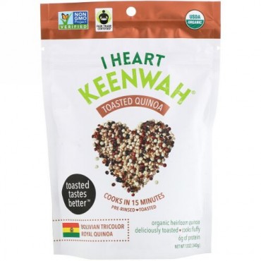 I Heart Keenwah, 焼きキノア, ボリビア産トリコロールロイヤルキノア, 12 oz (340 g) (Discontinued Item)