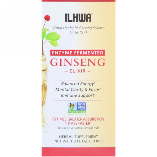 Ilhwa, Ginseng, Elixir, Enzyme Fermented, 1.0 fl oz (30 ml)
