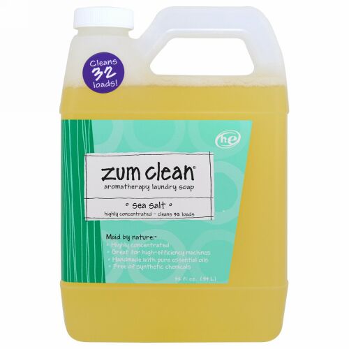 Indigo Wild, ズム・クリーン、アロマセラピー・ランドリーソープ、シーソルト、32オンス (.94 L)