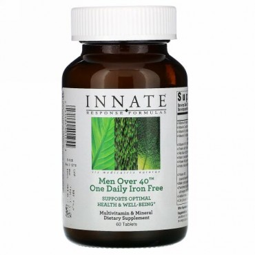 Innate Response Formulas, 40歳からの男性用ワンデイリー、鉄分不使用、60粒