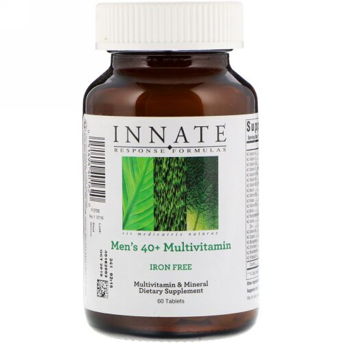 Innate Response Formulas, メンズ40+マルチビタミン、鉄分不使用、60錠 (Discontinued Item)
