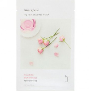 Innisfree, マイリアルスクイーズマスク、ローズ、1枚、0.67 fl oz (20 ml) (Discontinued Item)