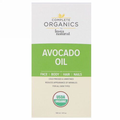 InstaNatural, コンプリートオーガニックス、アボカドオイル、4液量オンス (120 ml) (Discontinued Item)