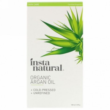 InstaNatural, オーガニックアルガンオイル、100％純粋、コールドプレス・未精製、4 fl oz (120 ml) (Discontinued Item)
